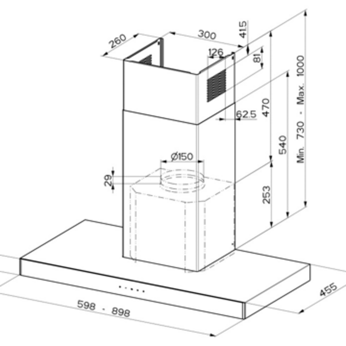 Franke Hood Stilo Glass Smart A90 