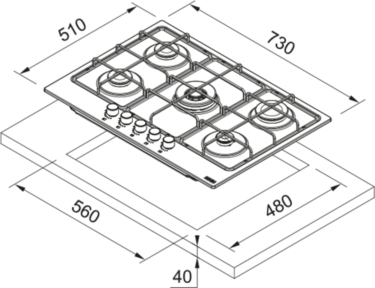 Franke FHSM 755 4G DC BK C Black Glass Ankastre Ocak