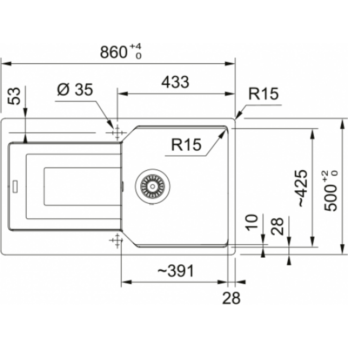 Franke UBG 611-86  SLATE GREY Fragranit Evye