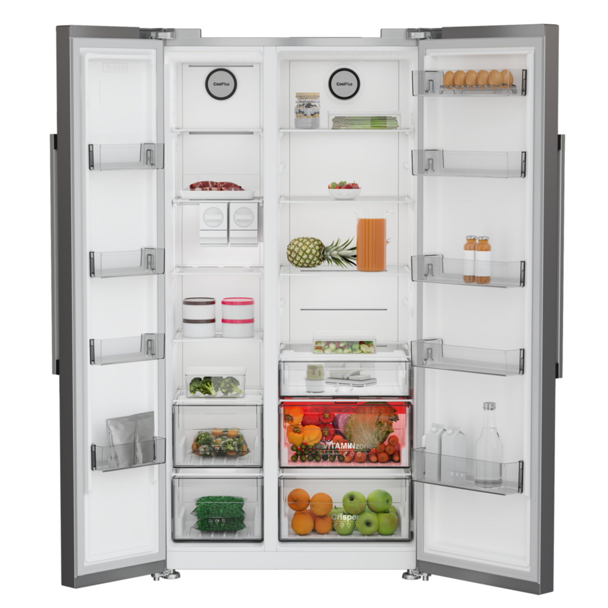 Grundig GSND 6384 S 580 lt 91 cm Çift Kapılı Inox Görünümlü Buzdolabı