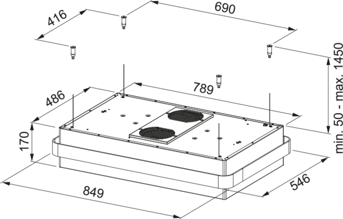  Franke FMYS BK/GD F80 KL Matt Black+Gold K-LINK Ada Davlumbaz