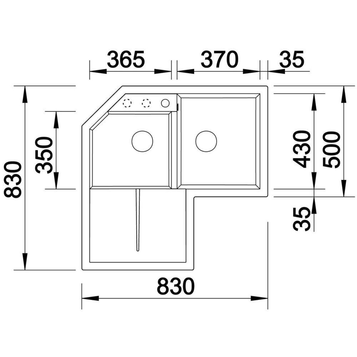Blanco METRA 9 E Antrasit Köşe Granit Evye