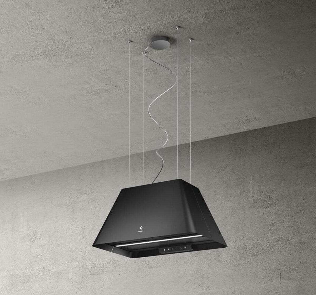 Elica IKONA LIGHT MAXXI BLACK Ada Tipi Davlumbaz