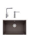 Blanco ROTAN 700 U KAHVE Granit Tezgahaltı Eviye+MILA KROM Batarya+LATO KROM Sıvı Sab.