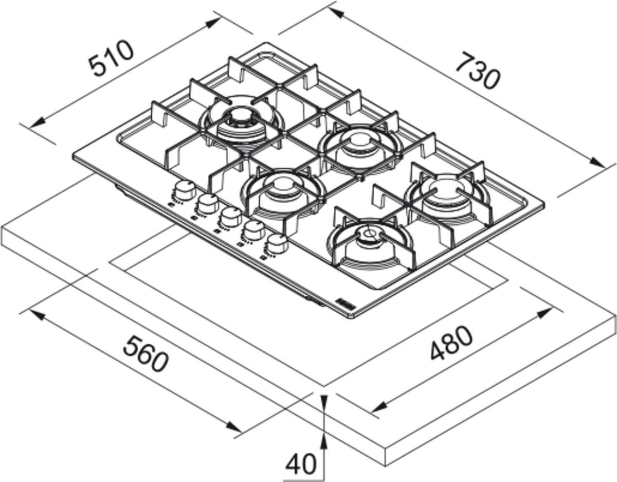 Franke  FHMA 755 4G DCL BK C Black Glass Ankastre Ocak