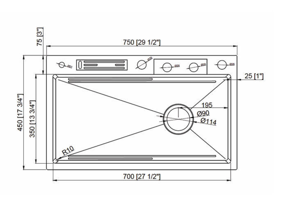 Ukinox NIAGARA NG 750 Titanyum Teknolojik Eviye Set (450*750)