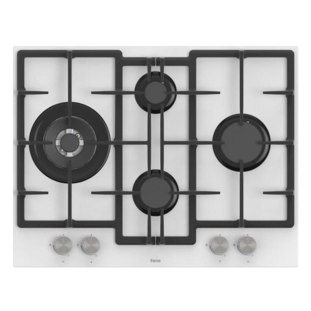 Ferre ED076 Beyaz Cam 67cm Ankastre Ocak