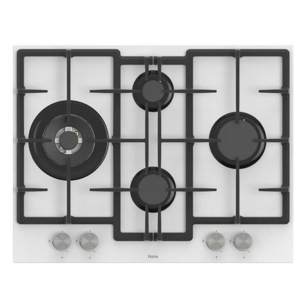 Ferre ED076 Beyaz Cam 67cm Ankastre Ocak