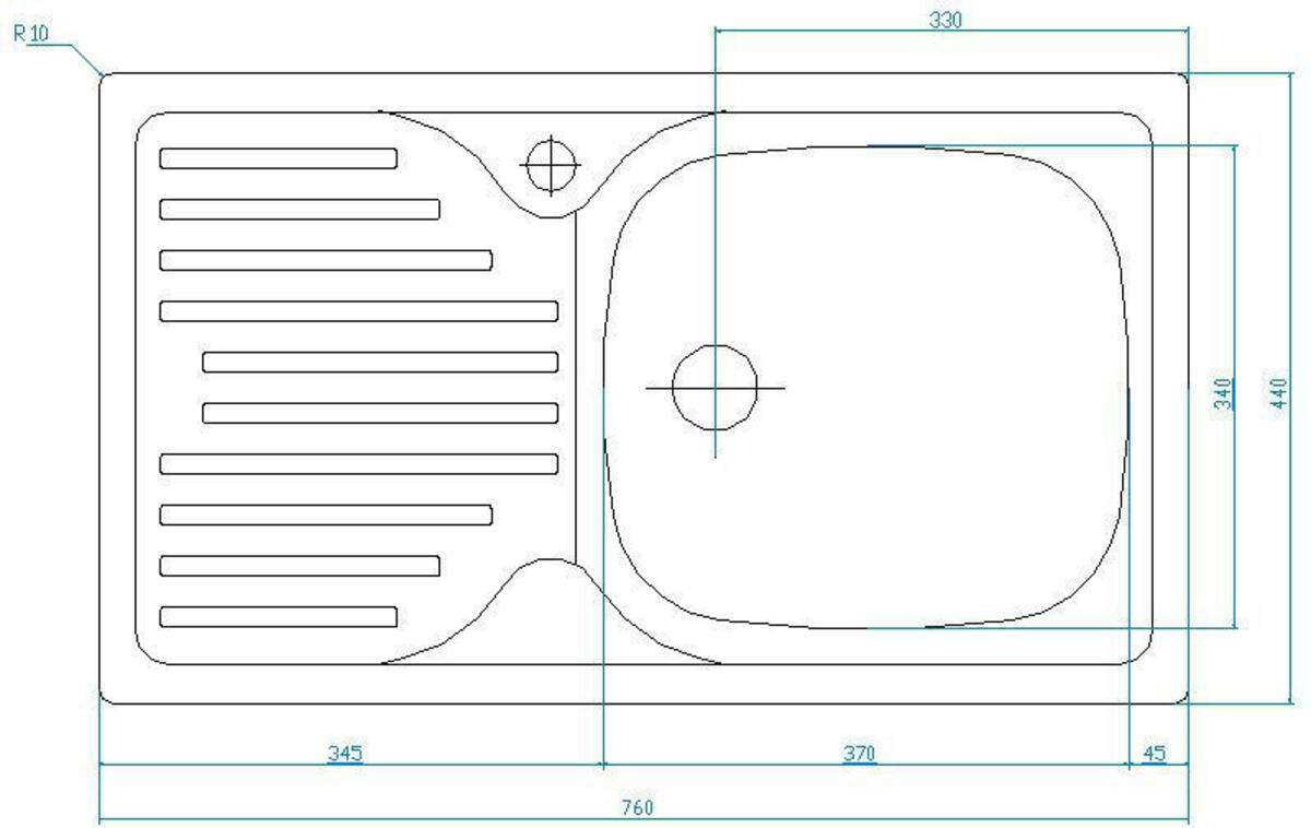 Teka INFANT 45 Sağ Çelik Evye (760*440)