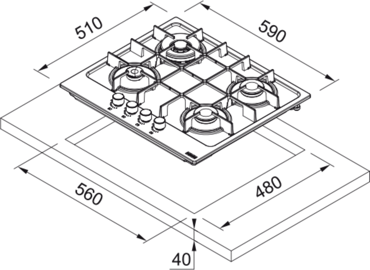 Franke  FHMA 604 3G DC BK C Black Glass Ankastre Ocak