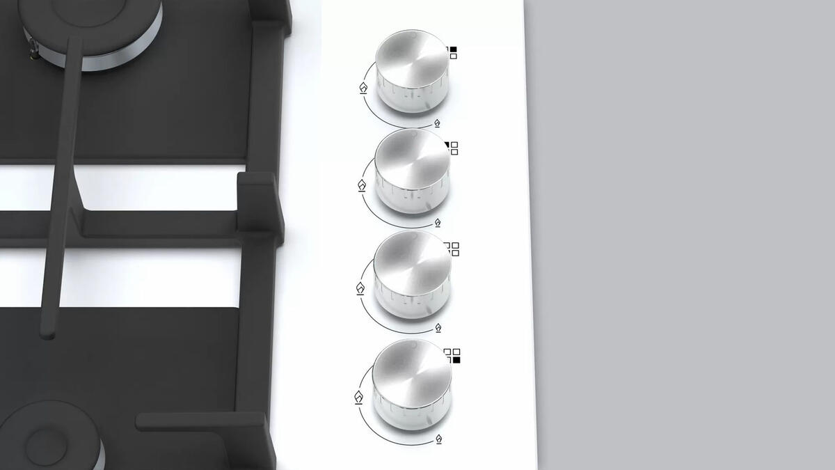 Siemens EO6C2PO92O Beyaz Cam Döküm Izgaralı Ankastre Ocak