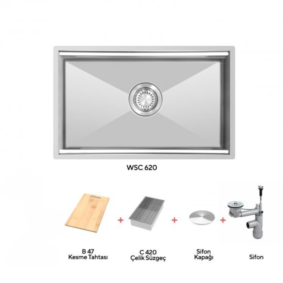 UKİNOX WSC 620 HAND MADE TEZGAHÜSTÜI-SIFIR EVYE SET (WSC620 Evye+B47 Kesme Taht.ı+C420 Çelik Szgeç)