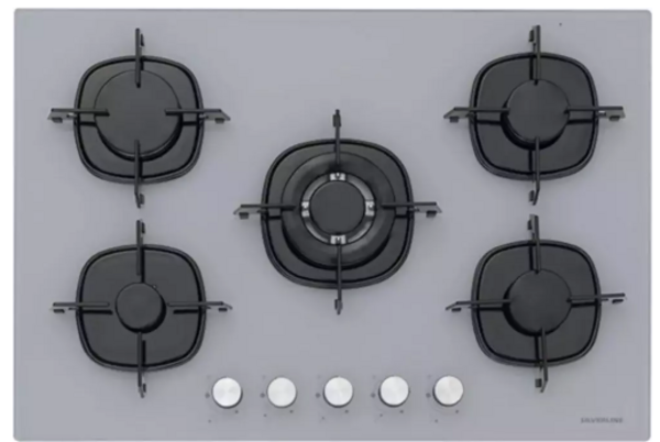 Silverline CS5801-C7S02  75cm 4G1W GRİ Cam Döküm Izg. Ankastre Ocak