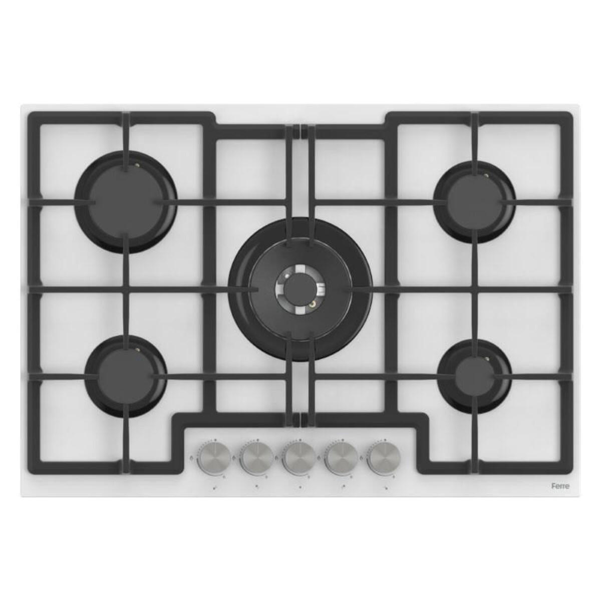 Ferre ED036 Beyaz Cam 75 Ankastre Ocak