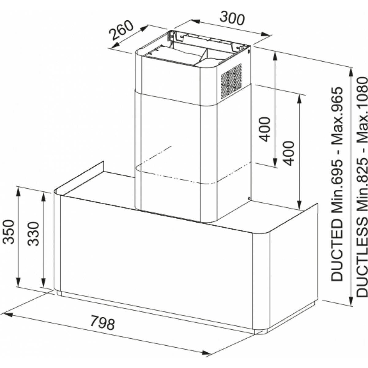 Franke  FMY W BK M/AN 80 KL Matt Black+Antrasit Mythos Masterpiece K-LINK Davlumbaz