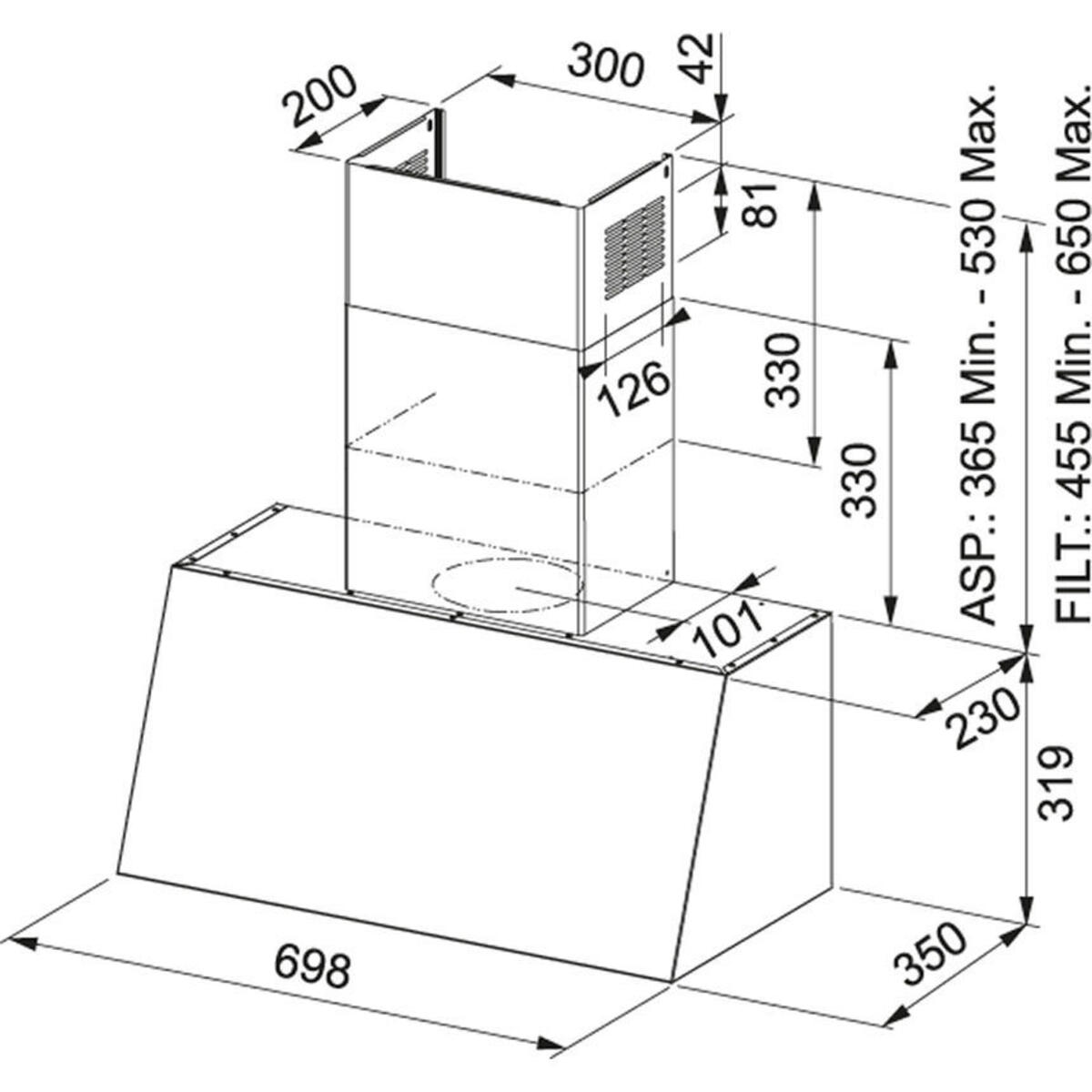 Franke Trendline Plus TRENDLINE BK 70 Siyah Davlumbaz
