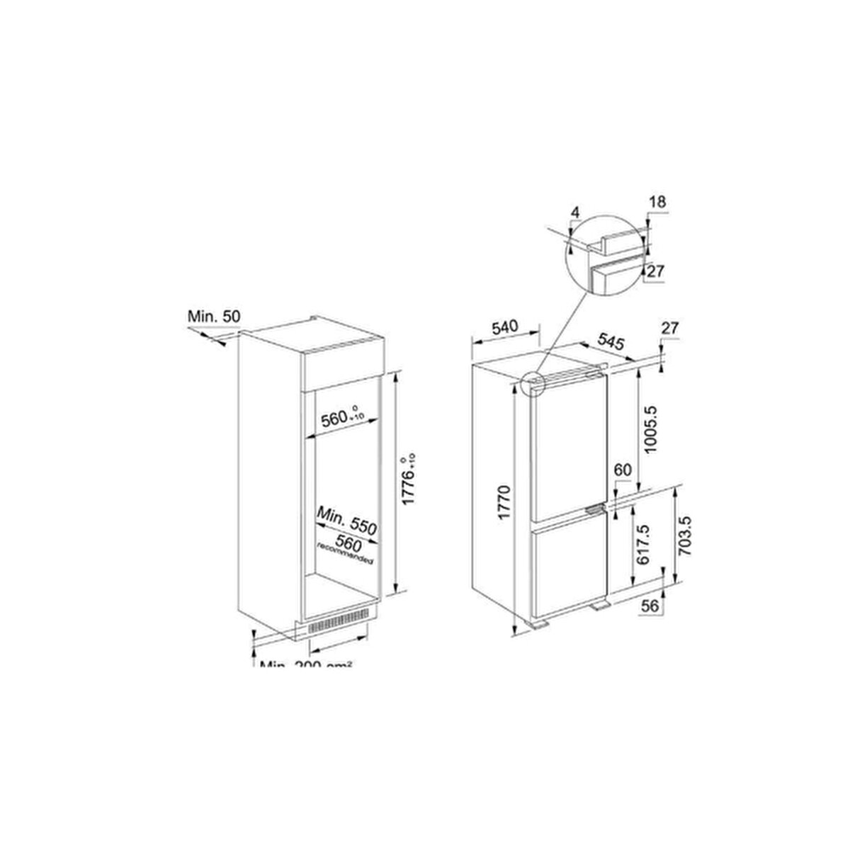 Franke FCB 320 NE E Ankastre Buzdolabı (Yeni Ürün)