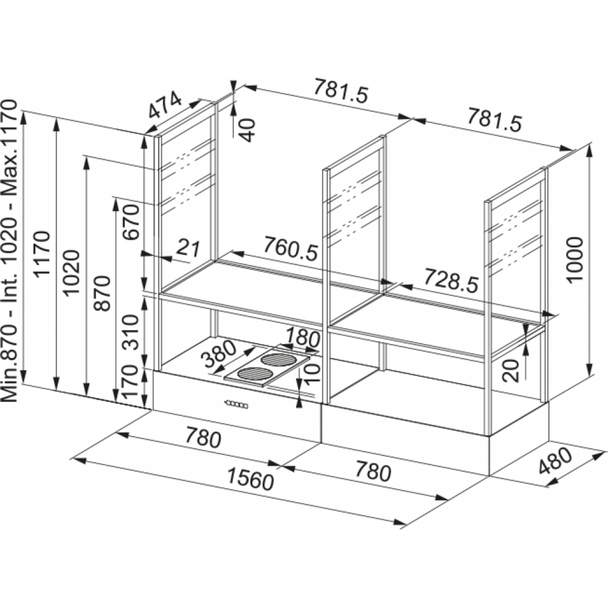 Franke FMY EVOLUTION F160 Matt Black K-LINK Ada Davlumbaz