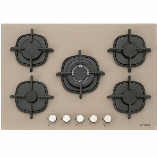 Silverline CS5364M01 75cm Wok Gözlü Vizon Cam Ankastre Ocak