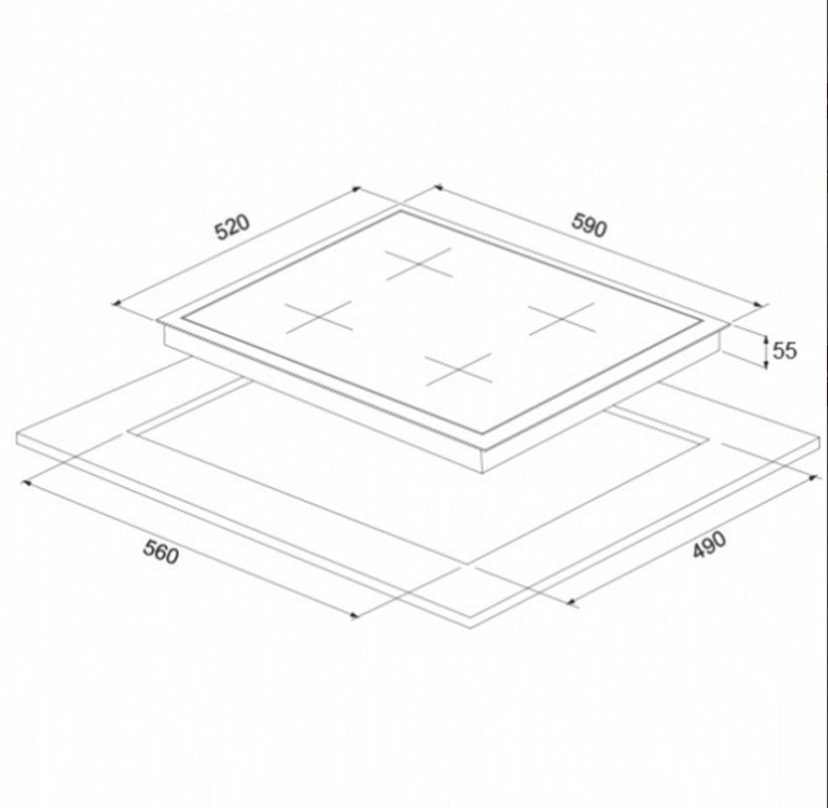 Esty ARO5620B01 SİYAH Rustik Ankastre Ocak
