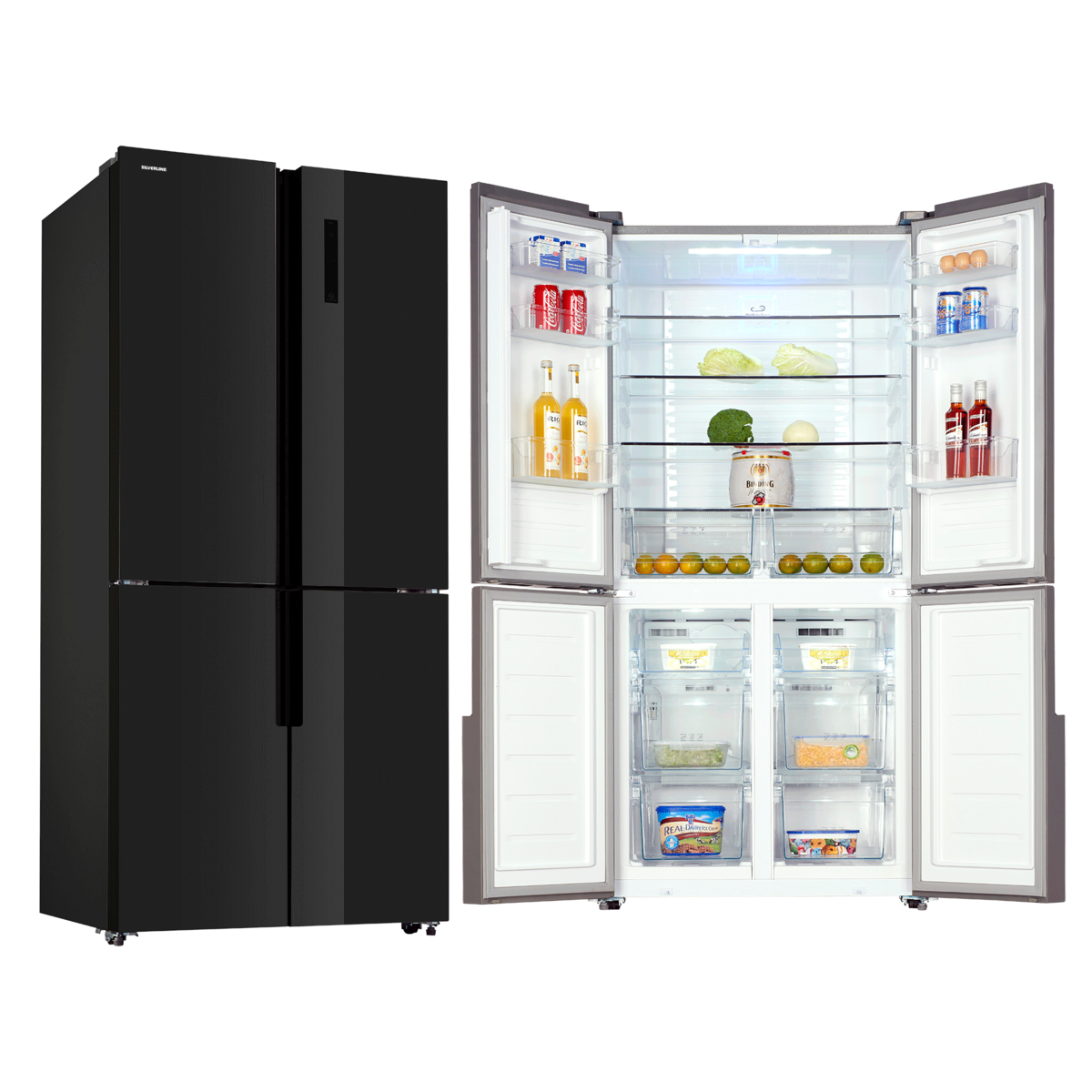 Silverline R12097B01 Siyah Cam Gardrop Tipi Nofrost Buzdolabı (836*636*830)