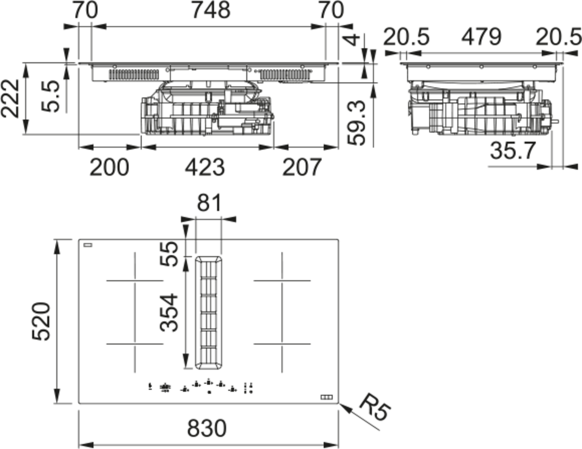 Franke FMA 8372 4RC R HI Maris 2gether Ankastre Entegre Aspiratörlü Ocak