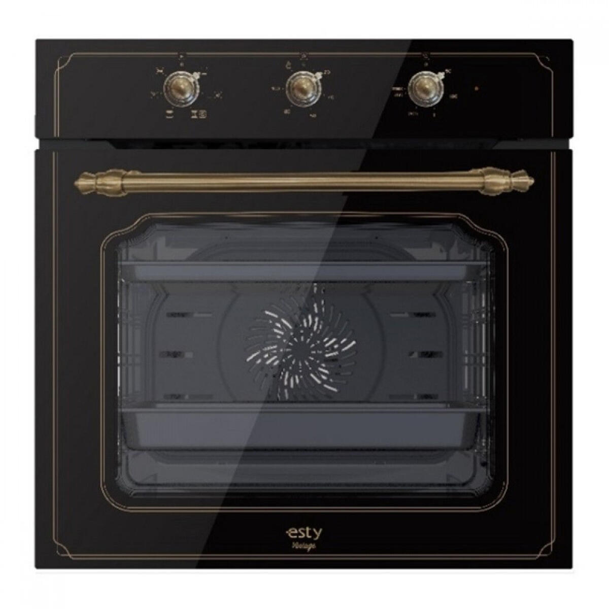 Esty ARF6607B01 SİYAH Rustik Ankastre Fırın