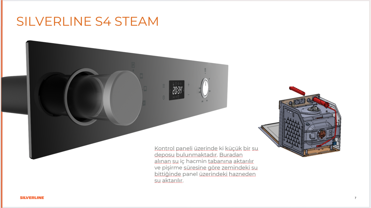 Silverline BO65PS01 S4 Gri Buhar Destekli Ankastre Fırın