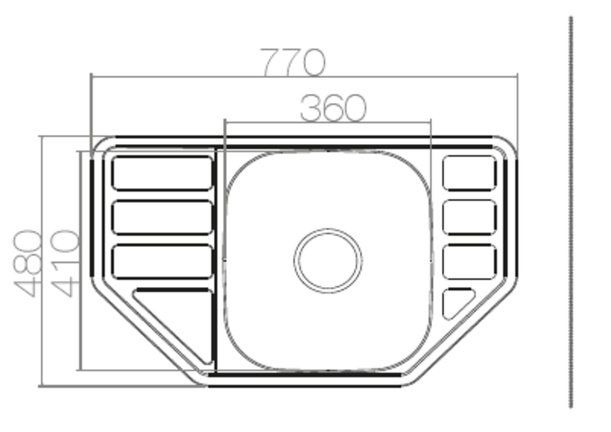 Vera V-256 Tezgaha Sıfır Köşe Dekorlu Eviye (48-77)