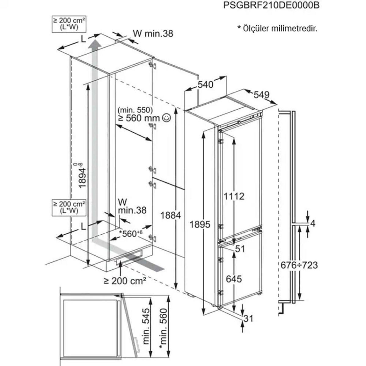 Electrolux ENC8MD19S NoFrost Tam Ankastre Buzdolabı
