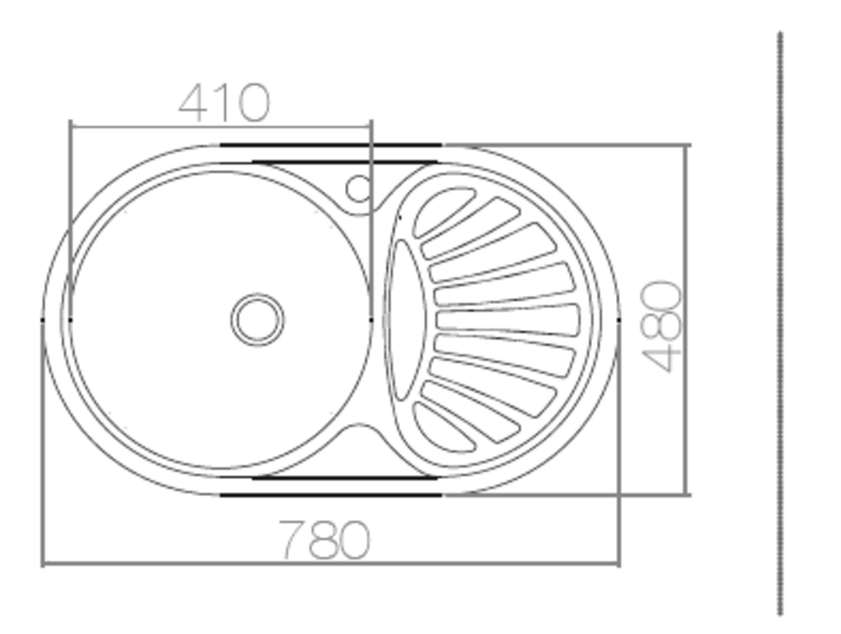 Vera V-06 Tezgaha Sıfır SOL Dekorlu Eviye (48*78)