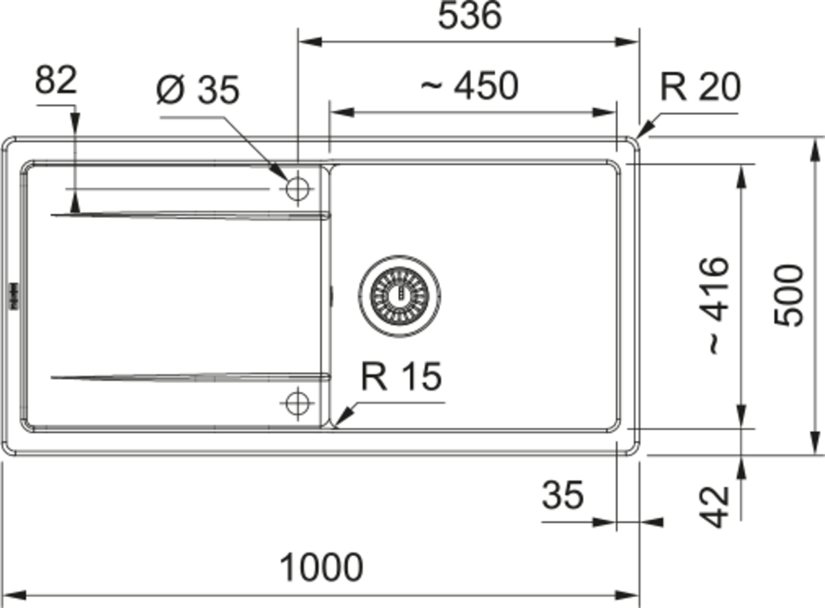 Franke MXK 611-100 Parlak Beyaz Tezgahüstü Seramik Evye