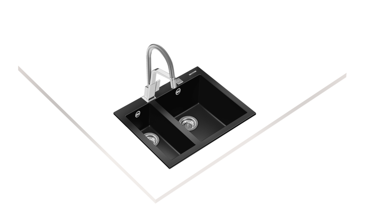 Teka FORSQUARE 2B 590 TG (Black) Siyah Granit Evye