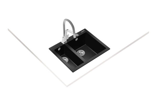 Teka FORSQUARE 2B 590 TG (Black) Siyah Granit Evye