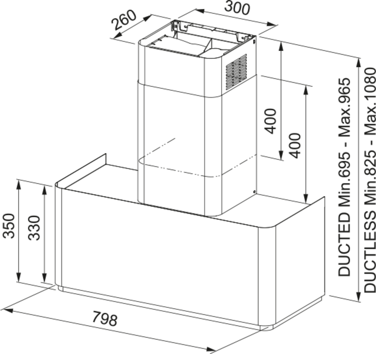 Franke  FMY W BK M/GD 80 KL Matt Black+Gold Mythos Masterpiece K-LINK Davlumbaz