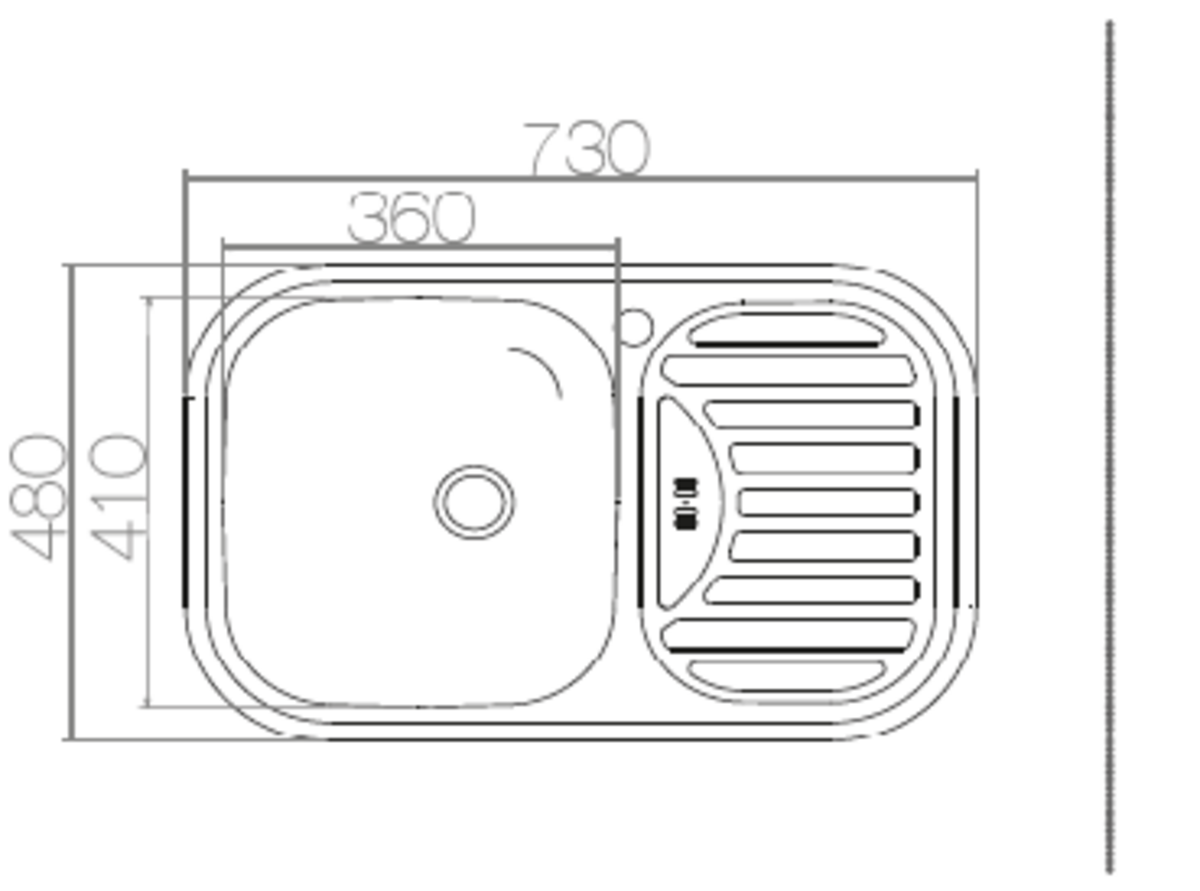 Vera V-09 Tezgaha Sıfır SAĞ Dekorlu Eviye (48*73)