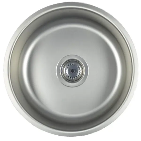 Vera Efinox 38'lik Yuvarlak Geniş Gider Dekorlu Eviye (430-ÇELİK) (Sifon Dahil)